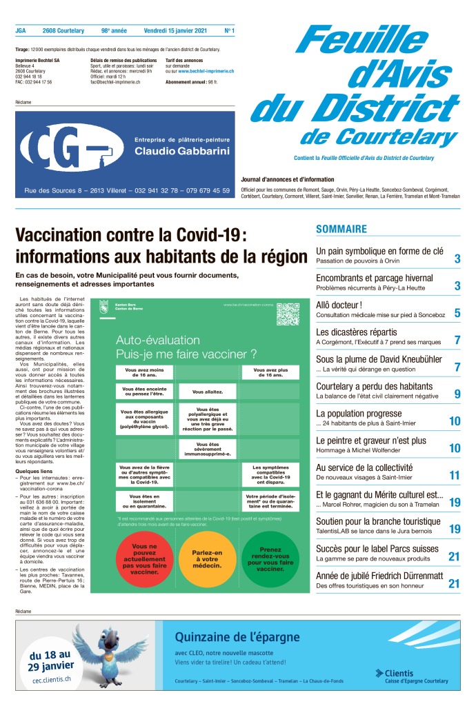 Vendredi 15 janvier 2021 | No 01