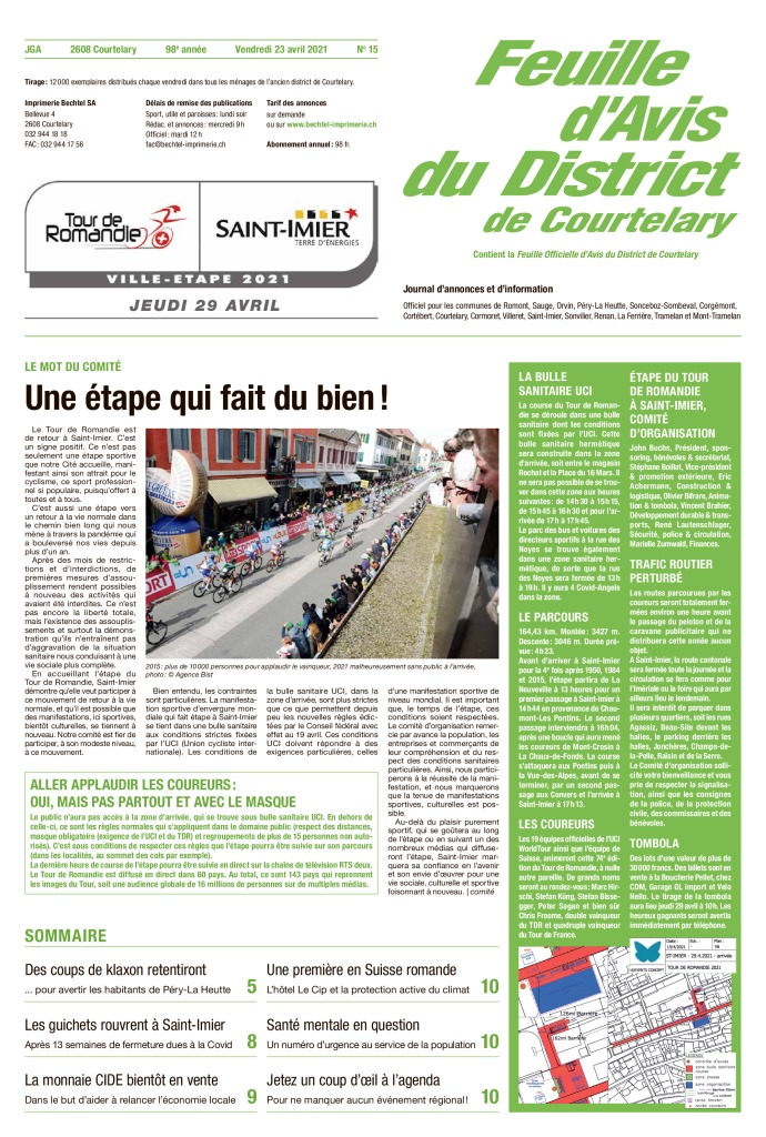 Vendredi 23 avril 2021 | No 15