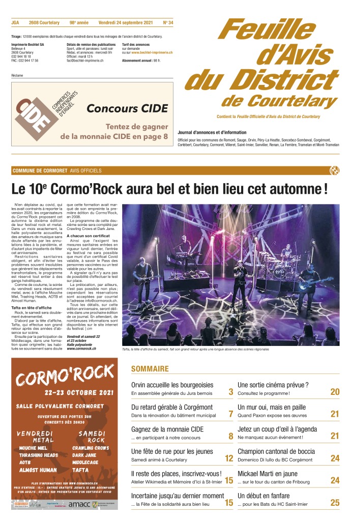 Vendredi 24 septembre 2021 | No 34