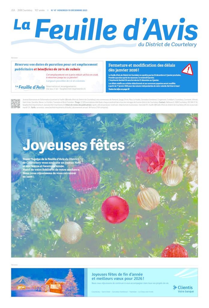 Vendredi 19 décembre 2025 | No 47